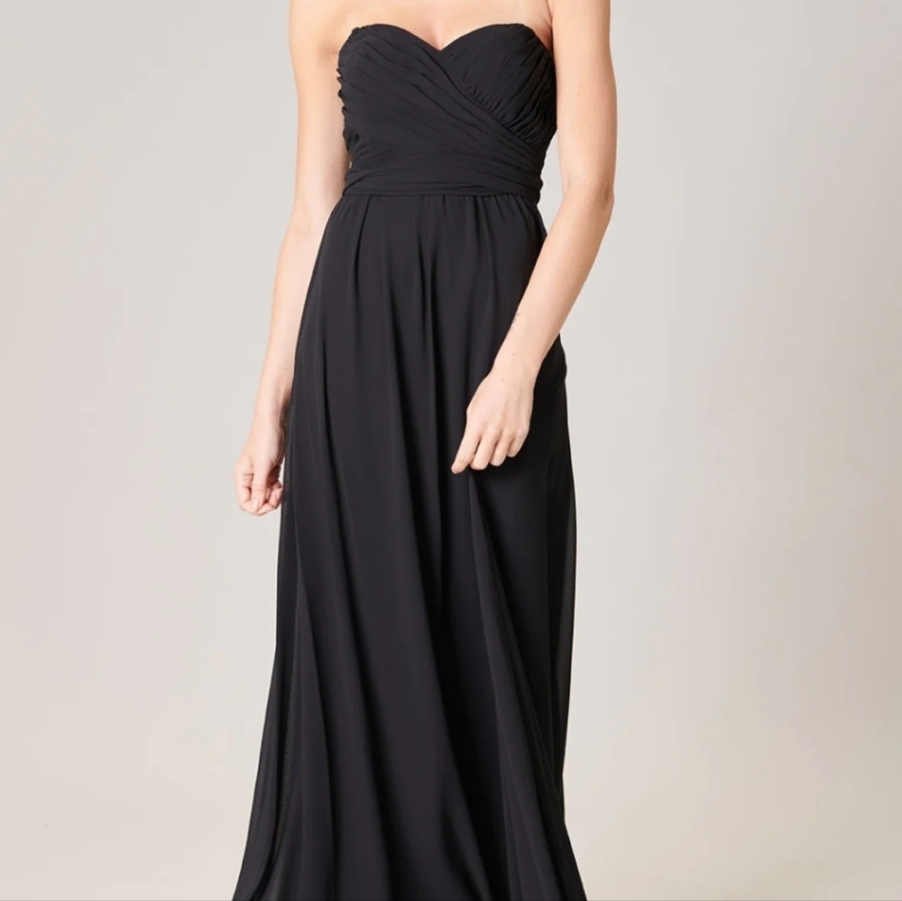 Pretty Maids Ruched  Bridesmaid Tulle Gown Black Size 12